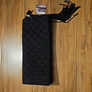 Victoria's secret black pleated clutch